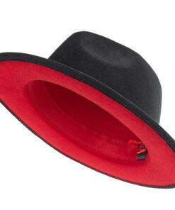 Red & Black Fedora w/ Pearl Band
