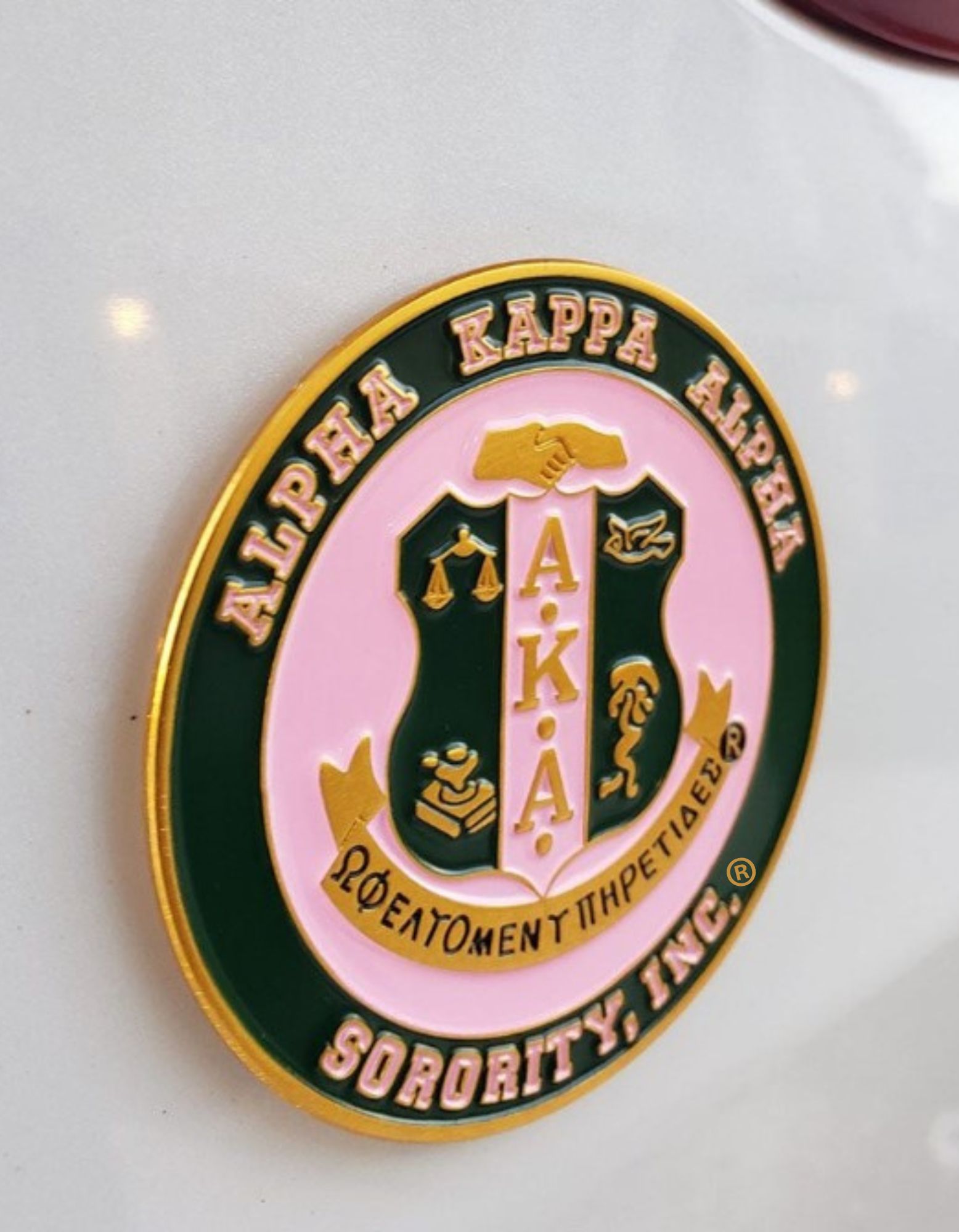 AKA Circle Shield Sorority Car Decal / Car tag