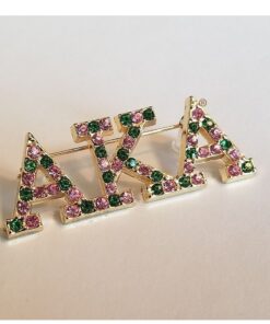 Gold Letter - Pink & Green Sparkle Lapel Pin