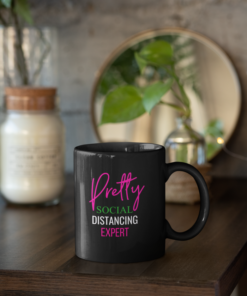 Pretty Social Distancing Mug- Hot Pink