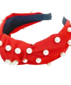 Pearl Knot Headband - Red