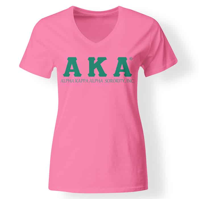 – - Letter Crew Pink T-Shirt Shirt AKA Greek Essential