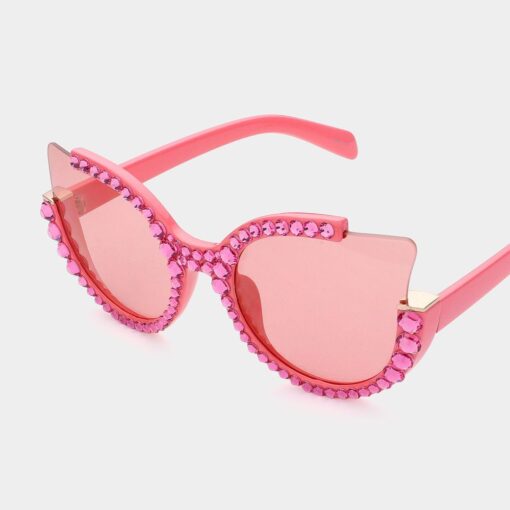 Geo Austrian Crystal Bling Sunglasses  - Pink