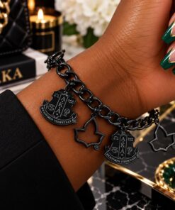 AKA Ivy Shield Link Bracelet (Black) on hand model